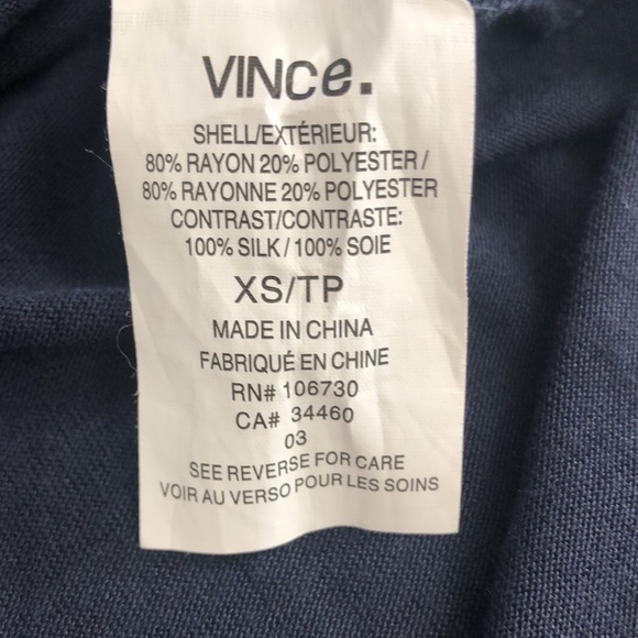 Vince Black/Blue Short Sleeve Top Extra Small - Picture 7 of 9